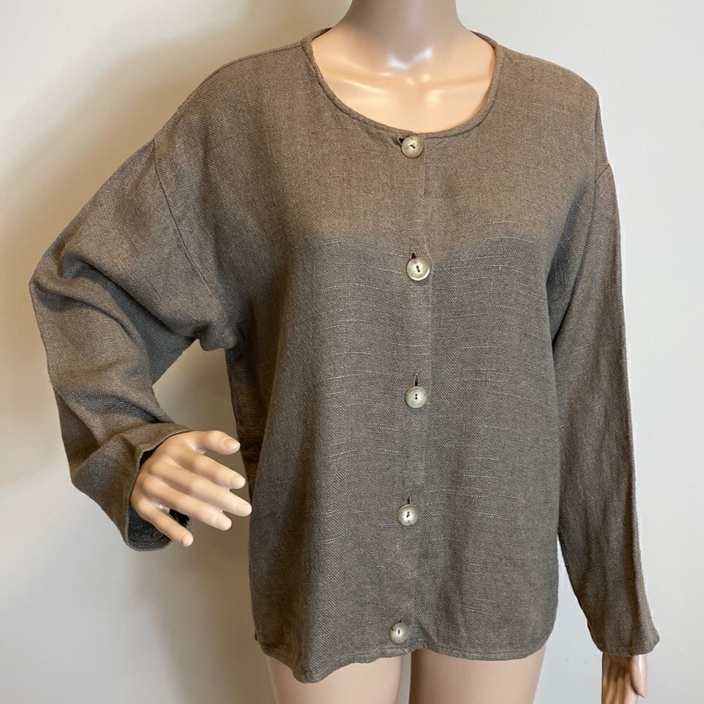 PA Company Boston linen blend long sleeve lightweight jacket size L